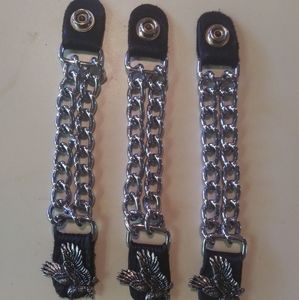 Harley-Davidson leather vest Bald Eagle clasp extenders. Set of 3